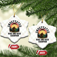 Funny Bigfoot And Alien Gift Ceramic Ornament Undefeated Hide And Seek Champion - Wonder Print Shop