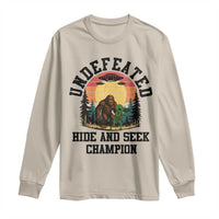 Funny Bigfoot And Alien Gift Long Sleeve Shirt Undefeated Hide And Seek Champion - Wonder Print Shop