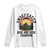 Funny Bigfoot And Alien Gift Long Sleeve Shirt Undefeated Hide And Seek Champion - Wonder Print Shop