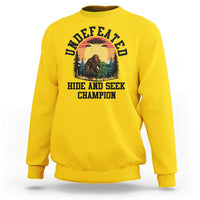 Funny Bigfoot And Alien Gift Sweatshirt Undefeated Hide And Seek Champion - Wonder Print Shop