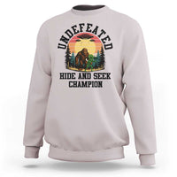 Funny Bigfoot And Alien Gift Sweatshirt Undefeated Hide And Seek Champion - Wonder Print Shop