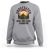 Funny Bigfoot And Alien Gift Sweatshirt Undefeated Hide And Seek Champion - Wonder Print Shop