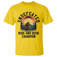 Funny Bigfoot And Alien Gift T Shirt Undefeated Hide And Seek Champion - Wonder Print Shop