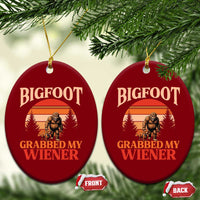 Bigfoot Grabbed My Wiener Ceramic Ornament Funny Dachshund Lover Gift - Wonder Print Shop