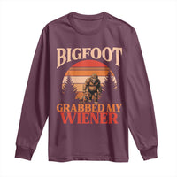 Bigfoot Grabbed My Wiener Long Sleeve Shirt Funny Dachshund Lover Gift - Wonder Print Shop