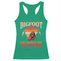 Bigfoot Grabbed My Wiener Racerback Tank Top Funny Dachshund Lover Gift - Wonder Print Shop