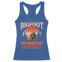 Bigfoot Grabbed My Wiener Racerback Tank Top Funny Dachshund Lover Gift - Wonder Print Shop