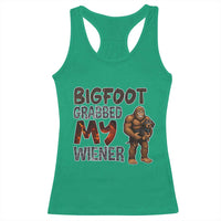 Bigfoot Grabbed My Wiener Racerback Tank Top Funny Dog Lover Gift - Wonder Print Shop