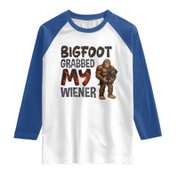 Bigfoot Grabbed My Wiener Raglan Shirt Funny Dog Lover Gift - Wonder Print Shop