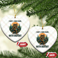 I Cant I Have Plans With Bigfoot Ceramic Ornament Funny Cryptid Lover Gift - Wonder Print Shop