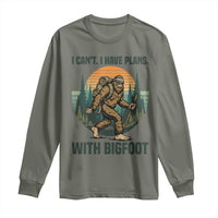 I Cant I Have Plans With Bigfoot Long Sleeve Shirt Funny Cryptid Lover Gift - Wonder Print Shop