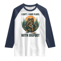 I Cant I Have Plans With Bigfoot Raglan Shirt Funny Cryptid Lover Gift - Wonder Print Shop