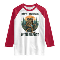 I Cant I Have Plans With Bigfoot Raglan Shirt Funny Cryptid Lover Gift - Wonder Print Shop
