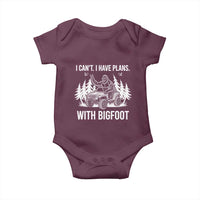 Funny Bigfoot Driving Car Baby Onesie I Cant I Have Plans With Bigfoot - Wonder Print Shop