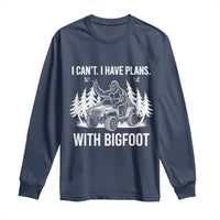 Funny Bigfoot Driving Car Long Sleeve Shirt I Cant I Have Plans With Bigfoot - Wonder Print Shop