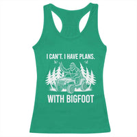 Funny Bigfoot Driving Car Racerback Tank Top I Cant I Have Plans With Bigfoot - Wonder Print Shop