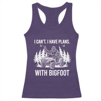 Funny Bigfoot Driving Car Racerback Tank Top I Cant I Have Plans With Bigfoot - Wonder Print Shop
