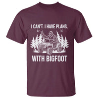 Funny Bigfoot Driving Car T Shirt I Cant I Have Plans With Bigfoot - Wonder Print Shop