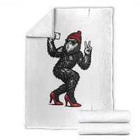 Funny Sexy Bigfoot Selfie Throw Blanket Sasquatch Lover Gift
