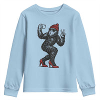 Funny Sexy Bigfoot Selfie Youth Sweatshirt Sasquatch Lover Gift