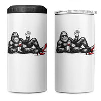 Funny Sassquatch Sexy 4 in 1 Can Cooler Tumbler Bigfoot With Cocktail Party Humor