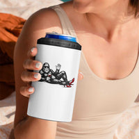 Funny Sassquatch Sexy 4 in 1 Can Cooler Tumbler Bigfoot With Cocktail Party Humor