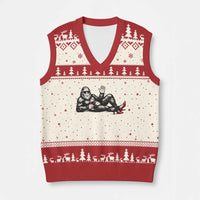 Funny Sassquatch Sexy V-Neck Knit Sweater Vest Bigfoot With Cocktail Party Humor - Wonder Print Shop