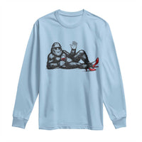 Funny Sassquatch Sexy Long Sleeve Shirt Bigfoot With Cocktail Party Humor - Wonder Print Shop
