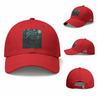 Funny Bigfoot Painting Starry Night Art Parody Gift Baseball Cap