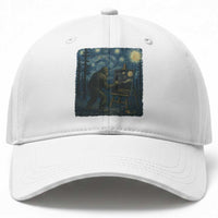 Funny Bigfoot Painting Starry Night Art Parody Gift Baseball Cap
