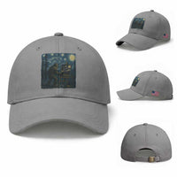 Funny Bigfoot Painting Starry Night Art Parody Gift Baseball Cap