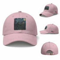 Funny Bigfoot Painting Starry Night Art Parody Gift Baseball Cap