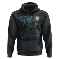 Funny Bigfoot Painting Starry Night Art Parody Gift Hoodie - Wonder Print Shop