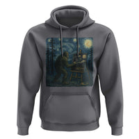 Funny Bigfoot Painting Starry Night Art Parody Gift Hoodie - Wonder Print Shop
