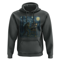 Funny Bigfoot Painting Starry Night Art Parody Gift Hoodie - Wonder Print Shop