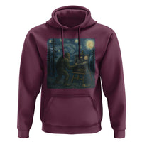 Funny Bigfoot Painting Starry Night Art Parody Gift Hoodie - Wonder Print Shop
