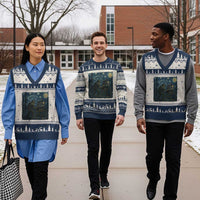 Funny Bigfoot Painting Starry Night Art Parody Gift V-Neck Knit Sweater Vest - Wonder Print Shop