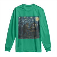 Funny Bigfoot Painting Starry Night Art Parody Gift Long Sleeve Shirt - Wonder Print Shop