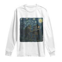 Funny Bigfoot Painting Starry Night Art Parody Gift Long Sleeve Shirt - Wonder Print Shop