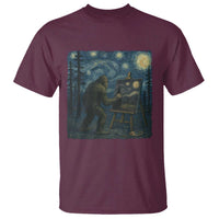 Funny Bigfoot Painting Starry Night Art Parody Gift T Shirt - Wonder Print Shop
