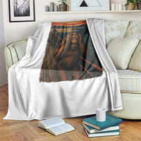 Funny Bigfoot And Alien Throw Blanket Parody The Scream Art Meme Gift - Wonder Print Shop