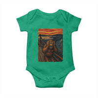 Funny Bigfoot And Alien Baby Onesie Parody The Scream Art Meme Gift - Wonder Print Shop