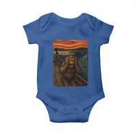 Funny Bigfoot And Alien Baby Onesie Parody The Scream Art Meme Gift - Wonder Print Shop