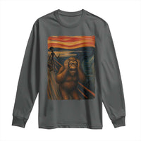 Funny Bigfoot And Alien Long Sleeve Shirt Parody The Scream Art Meme Gift - Wonder Print Shop