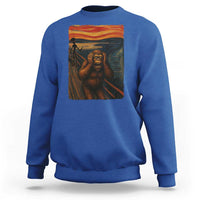 Funny Bigfoot And Alien Sweatshirt Parody The Scream Art Meme Gift - Wonder Print Shop