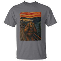 Funny Bigfoot And Alien T Shirt Parody The Scream Art Meme Gift - Wonder Print Shop