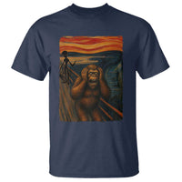 Funny Bigfoot And Alien T Shirt Parody The Scream Art Meme Gift - Wonder Print Shop