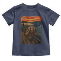 Funny Bigfoot And Alien Toddler T Shirt Parody The Scream Art Meme Gift - Wonder Print Shop