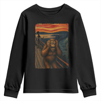 Funny Bigfoot And Alien Youth Sweatshirt Parody The Scream Art Meme Gift - Wonder Print Shop