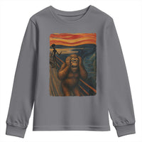 Funny Bigfoot And Alien Youth Sweatshirt Parody The Scream Art Meme Gift - Wonder Print Shop